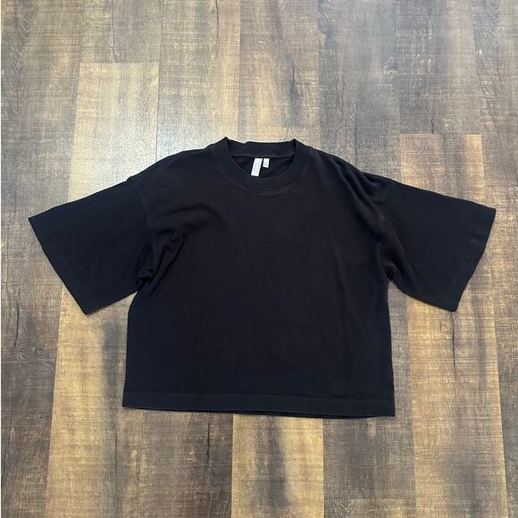 & Other Stories Black Boxy 100% Organic Cotton T-Shirt Size Medium - Picture 2 of 8
